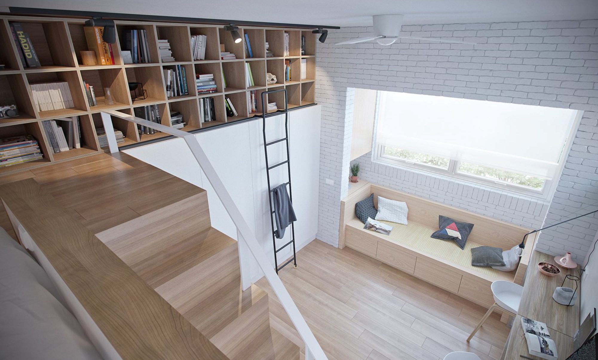 O amenajare ingenioasă pentru un apartament-studio de 38 mp